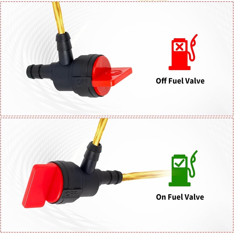 CLSR2U 90 Degree Fuel Shut off Valve, 1/4" Fuel Cut Off Valve for Riding Lawn Mower, Replace B&S 698181 494539 697944 Te cumseh 35857, 90 Degree Gas Shut Off Valve for Small Engines, 4 Pack - Image 5